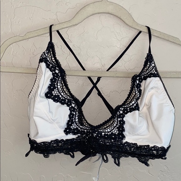 Free People Other - Free people cream and black lace bralette